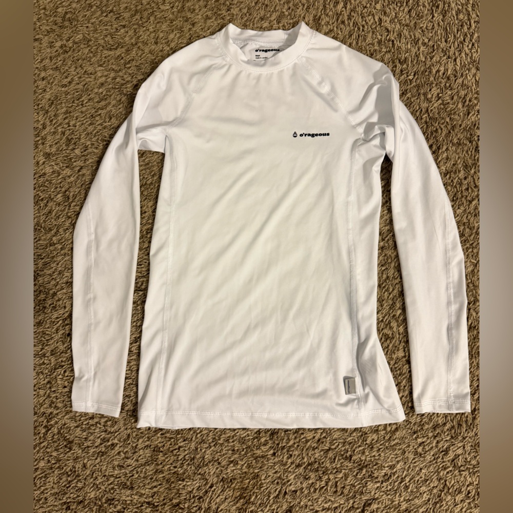 O'Rageous Kids Long Sleeve White Rashguard